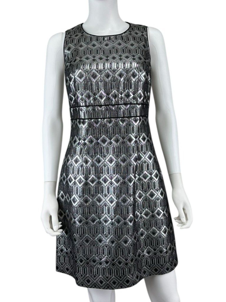 Tory Burch Silver Ryanne Cocktail Dress Size 2 A0824